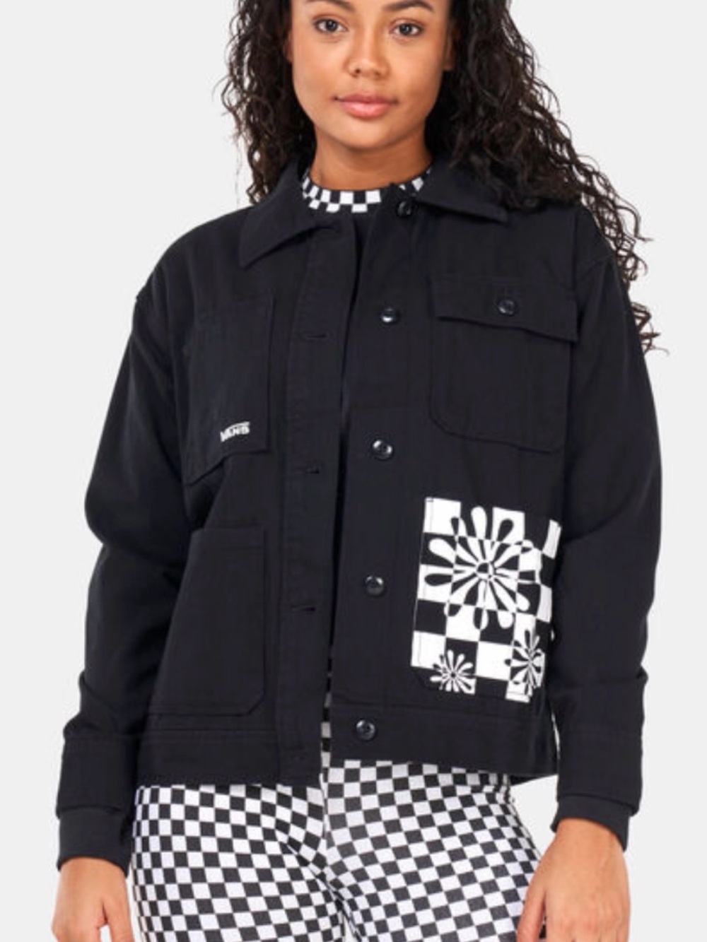 Vans Black Cotton Utility Workwear Skater Jacket with pockets, XS